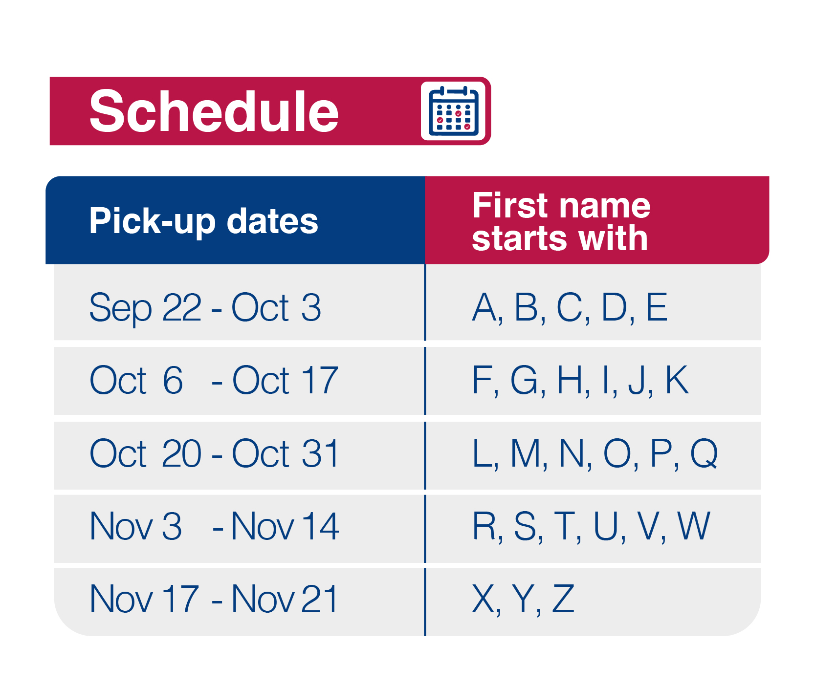 schedule